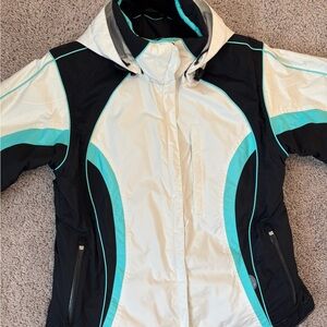 Obermeyer Women's Black, White, and Teal Ski Jacket